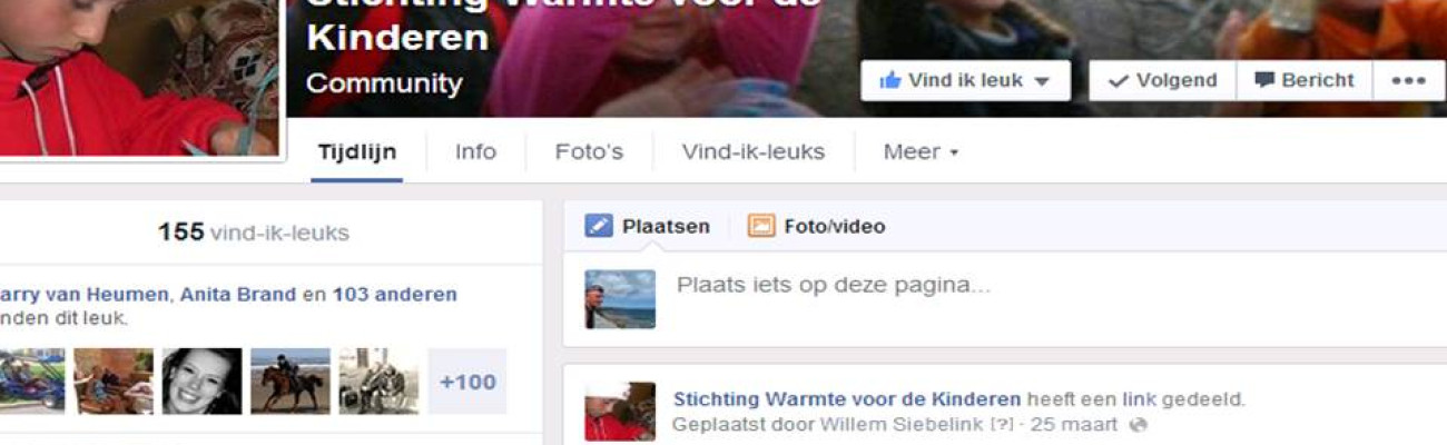 Stichting Warmte voor de Kinderen op Facebook - hoofdafbeelding